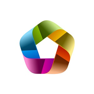 彩色立体五边形互联网应用相关矢量logo图标素材下载