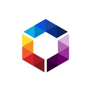 彩色立体三角六边形矢量logo图标素材下载