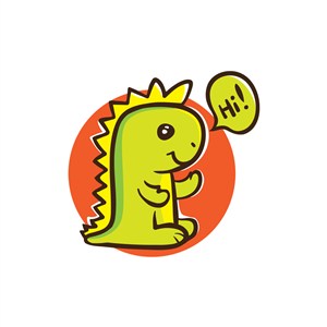 儿童动漫行业logo设计-彩色恐龙矢量logo图标素材下载