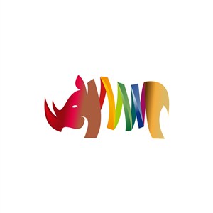 创意行业logo设计-彩色卡通犀牛logo图标素材下载