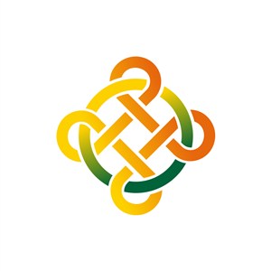金融机构行业logo设计-彩色渐变中国结logo图标素材下载
