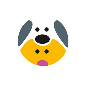 狗和小黄鸭可爱宠物矢量logo图标