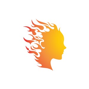 设计公司logo设计--火形人脸logo图标素材下载