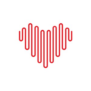 红色线条爱心logo设计素材