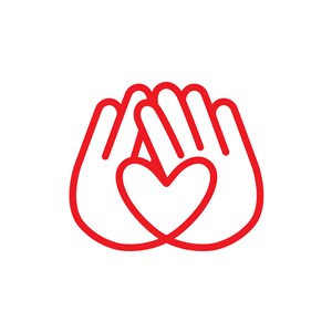 红色双手爱心公益相关logo素材