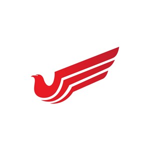 红色鸟翅膀矢量logo图标