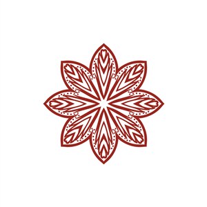 红色喜庆剪纸花朵矢量logo图标