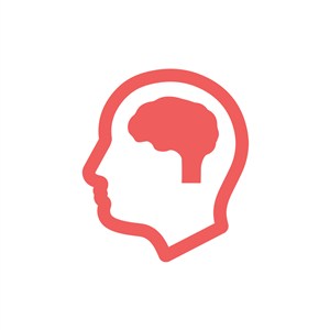 红色人脑思维矢量logo图标素材