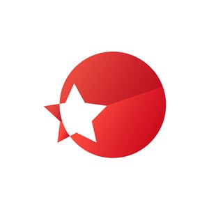 红色球体星星矢量logo元素