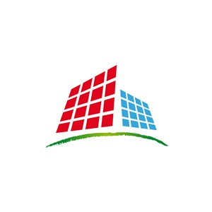 红色蓝色科技建筑矢量logo图标设计