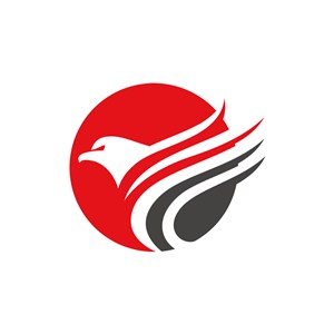 红色灰色老鹰矢量logo图标设计