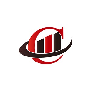 字母C红色黑色金融贸易矢量logo素材