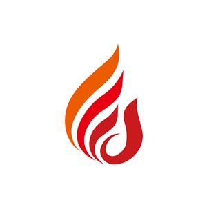 橙色火造型矢量logo图标设计