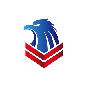 红蓝犀利鹰头矢量logo设计素材