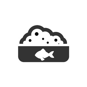 黑色鱼饭盒矢量logo