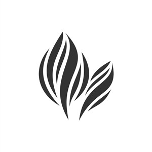 黑色叶子矢量logo图标