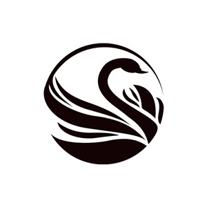 黑色天鹅矢量logo图片