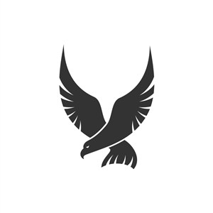 展翅黑鹰矢量logo图标