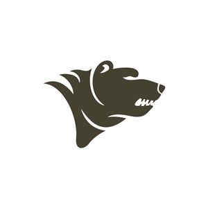 咆哮的熊头矢量logo图标
