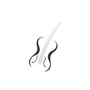 黑色小提琴矢量logo图标