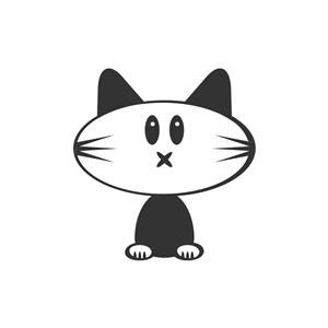黑色小猫矢量logo图标