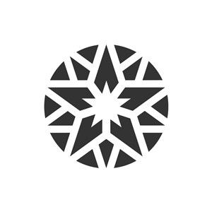 黑色五角星几何图案矢量logo元素