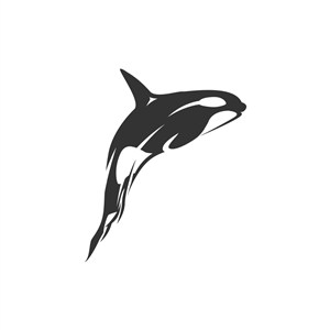 跃出水面的鲸鱼矢量logo元素