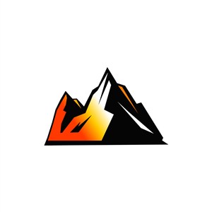 黑色红黄山脉矢量logo元素