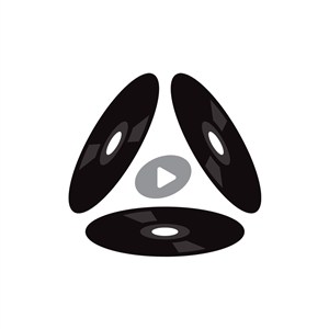 黑色光盘音乐矢量logo元素