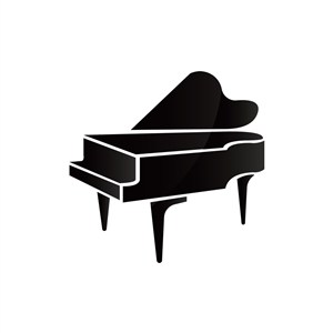 黑色古典钢琴艺术相关矢量logo图标