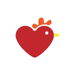 儿童服饰logo设计-爱心公鸡矢量图logo图标素材下载