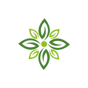 绿色花朵叶子logo图标素材下载