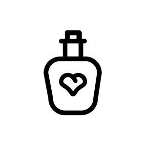 爱心香水瓶矢量logo图标素材下载