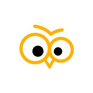 大眼黄色小鸟眼睛矢量logo图标设计素材