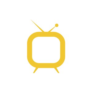 黄色卡通电视机视频矢量logo素材