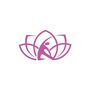 运动休闲logo设计--花朵瑜伽logo图标素材下载