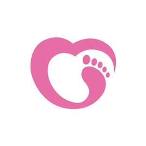 亲子母婴logo设计--爱心脚丫logo图标素材下载