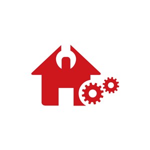 家居地产logo设计--房屋齿轮logo图标素材下载