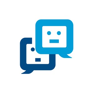 商务贸易logo设计--方形对话框人脸logo图标素材下载