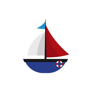酒店旅游logo设计--蓝白帆船logo图标素材下载