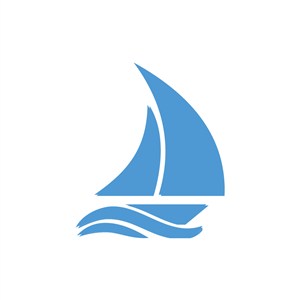 酒店旅游logo设计--淡蓝帆船logo图标素材下载