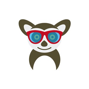 运动休闲logo设计--戴眼镜的狸猫logo图标素材下载
