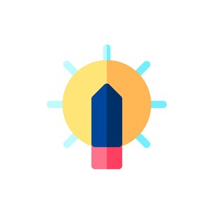设计传媒logo设计--灯泡太阳logo图标素材下载