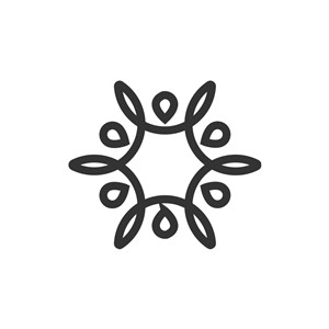 家居地产logo设计--单色线条花瓣logo图标素材下载