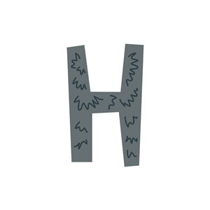 个性英文H字母刺猬图案标志设计素材下载