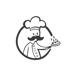食品公司logo设计--做饭的厨师logo图标素材下载