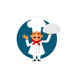餐饮公司logo设计--笑脸厨师logo图标素材下载