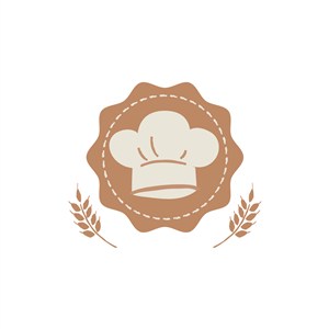 食品公司logo设计--厨师帽小麦logo图标素材下载