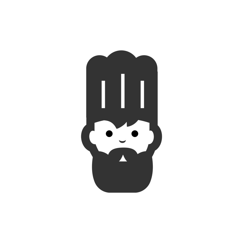 黑色厨师头像矢量logo图标
