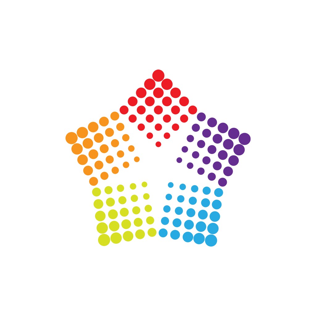 彩色五角星矢量logo图标素材下载